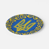 ウクライナ、コートオブアームズ、トリズブウクライナ共和国 ペーパープレート (アングル)