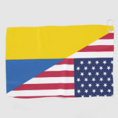 ウクライナ・シェルパ毛布に対する米国の支持 ゴルフタオル (横)