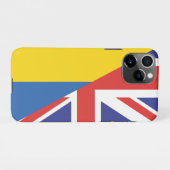 ウクライナ・シェルパ毛布に対する英国の支持 iPhoneケース (裏面横)