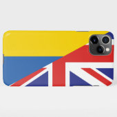 ウクライナ・シェルパ毛布に対する英国の支持 iPhoneケース (裏面横)