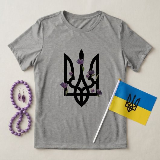 ウクライナ。トライデント。ウクライナの国章 トライブレンドＴシャツ