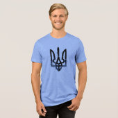 ウクライナ。トリデント。ウクライナの国章。 トライブレンドＴシャツ (正面全面)
