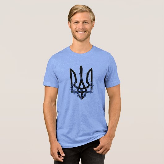 ウクライナ。トリデント。ウクライナの国章。 トライブレンドＴシャツ