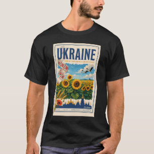 ウクライナ ヒマワリ キョウダイ キンイロ ドーム 挿絵 旅行 Tシャツ