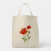 ウクライナ"ポピー花"平和カラフルトートバッグ トートバッグ (裏面)