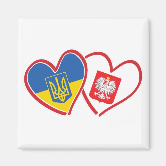 ウクライナ・ポーランド・イーグル国旗 マグネット (正面)