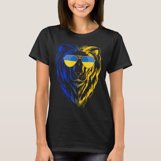 ウクライナ ライオン ウクライナを応援するシャツ #nowar ウクライナと共に tシャツ (正面)