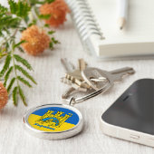 ウクライナ&リヴィフシティ – コート・オブ・アームズ,ウクライナ国旗 キーホルダー (側面)