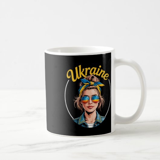 ウクライナ レトロスタイル 女性 グラフィック 文化的誇り A コーヒーマグカップ (右)