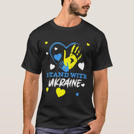 ウクライナ 三叉の鉤 ウクライナの旗 ウクライナ旗 ウクライナ Tシャツ (正面)