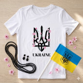 ウクライナ。 三叉戟。 ウクライナの国章。 トライブレンドＴシャツ