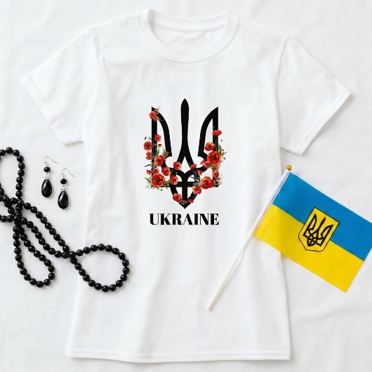 ウクライナ 国章 三叉の矛 トリズブ Tシャツ