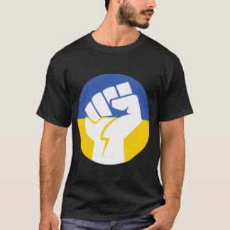 ウクライナ 小さな拳 連帯 支える スタンド サポート A Tシャツ