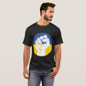 ウクライナ 小さな拳 連帯 支える スタンド サポート A Tシャツ (正面フル)