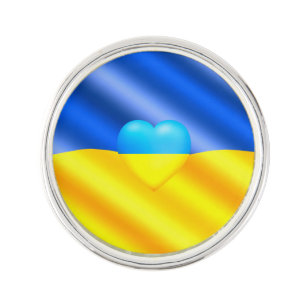 ウクライナ – 平和 – ウクライナ国旗 – 自由  ラペルピン