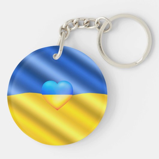 ウクライナ – 支援 – 平和の自由 – ウクライナ国旗 キーホルダー (裏面)