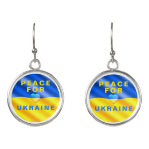 ウクライナ – 支援 – 自由ウクライナ国旗 – 平和 イヤリング