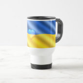 ウクライナ – 支援 – 自由平和 – ウクライナ国旗 トラベルマグ (正面右)