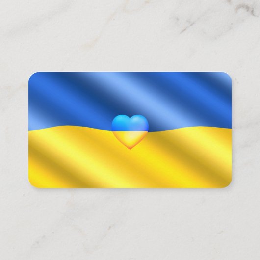 ウクライナ – 支援 – 自由平和 – ウクライナ国旗 名刺 (裏面)