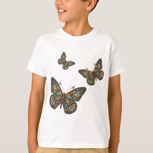 ウクライナ(昆虫)オオカバマダラ、モナークキッズアンドベビーシャツ Tシャツ (正面)