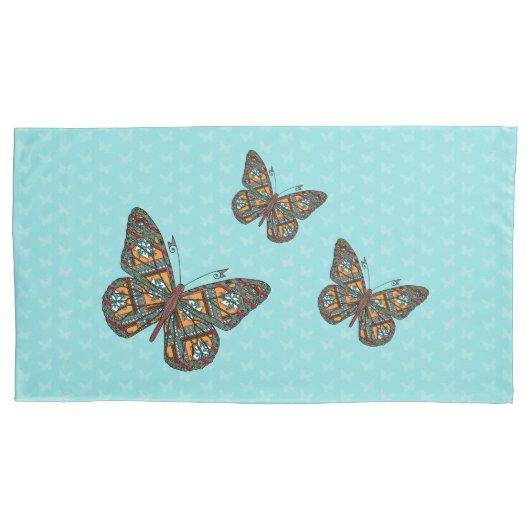 ウクライナ（昆虫）オオカバマダラ、モナークピラローケース 枕カバー (正面)