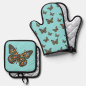 ウクライナ（昆虫）オオカバマダラ、モナーク 鍋つかみ&鍋敷きセット (正面/裏面)