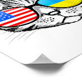 ウクライナ 米国旗 ルーツ 猫 ウクライナ系アメリカ人 メンズ ポスター (角)