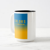 ウクライナ、自由の色 ツートーンマグカップ (正面左)