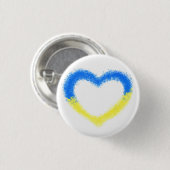 ウクライナ – 自由 – 平和 – ウクライナ国旗ハート  缶バッジ (正面&裏面)