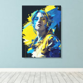 "ウクライナ"警報。泣く。痛み。 キャンバスプリント (インサイチュ (ウッドフロア))