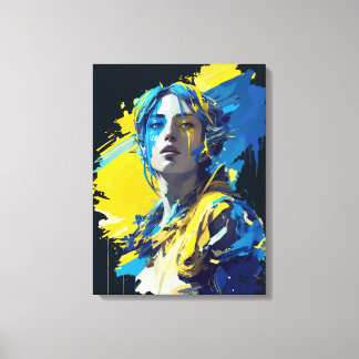 "ウクライナ"警報。泣く。痛み。 キャンバスプリント