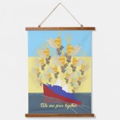 ウクライナ「青い黄色」のカラフル 吊り下げ型タペストリー (正面)