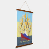 ウクライナ「青い黄色」のカラフル 吊り下げ型タペストリー (傾斜あり)