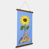 ウクライナ"青い黄色"平和ひまわりカラフル 吊り下げ型タペストリー (傾斜あり)