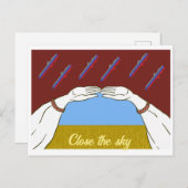 ウクライナ「黄色と青」の平和の空 シーズンポストカード (正面/裏面)