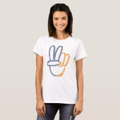 ウクライナ – PEACE Symbol v-Sign Freedomアンチ戦争 Tシャツ (正面フル)