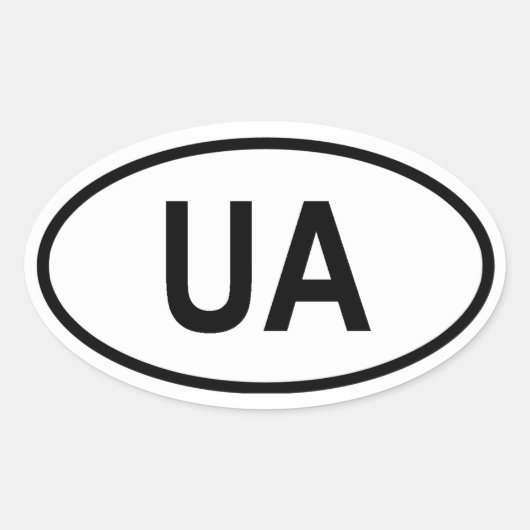 ウクライナ「UA」 楕円形シール (正面)