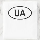 ウクライナ「UA」 楕円形シール (バッグ)
