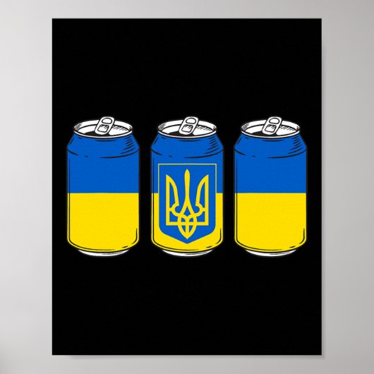 ウクライナ Ukraina フラグ Pivo ソ連 ウクライナ ビール 缶 ポスター (正面)