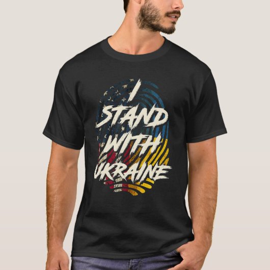 ウクライナIスタンドウクライナFLAをサポート Tシャツ (正面)