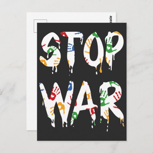 ウクライナTシャツと立つ、ウクライナ ポストカード (正面/裏面)