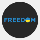 ウクライナTシャツの自由 ラウンドシール (正面)