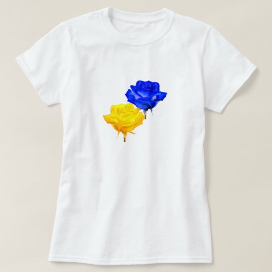 ウクライナTシャツウクライナ国旗の色のバラ Tシャツ (デザイン正面)
