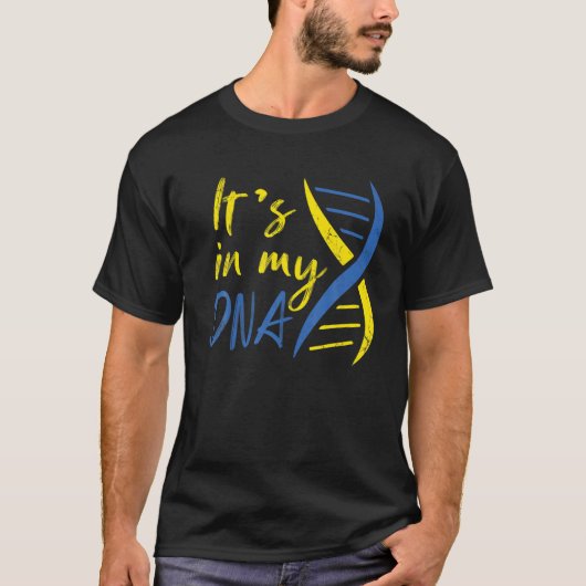 ウクライナTee It'S In My-DNA Ukrainian-生まれ Flag Gif Tシャツ (正面)