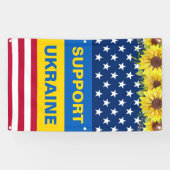ウクライナUSAアメリカ産ひまわりサポート愛国心 横断幕 (横)