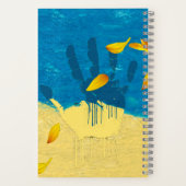 ウクライ絵を描ナ・ハンド・ヒマワリー花びら ノートブック (裏面)