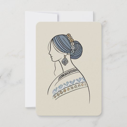 ウクラエレガントイナフォークアートフラットカード (正面)