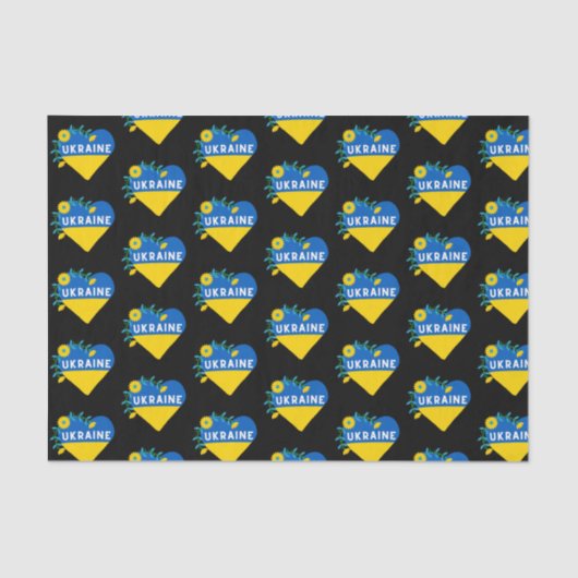 ウクラカラフルウナ国旗のハート 薄葉紙 (正面)
