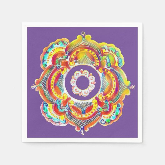 ウクラ伝統的イナフォークデコのポケットナプキン スタンダードカクテルナプキン (正面)