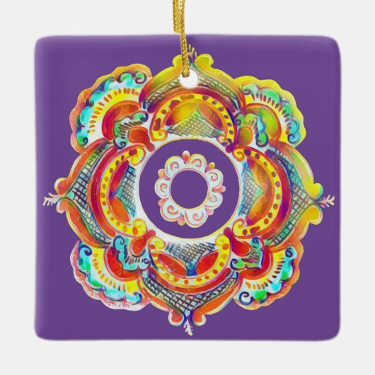 ウクラ伝統的イナフォーク セラミックオーナメント (正面)